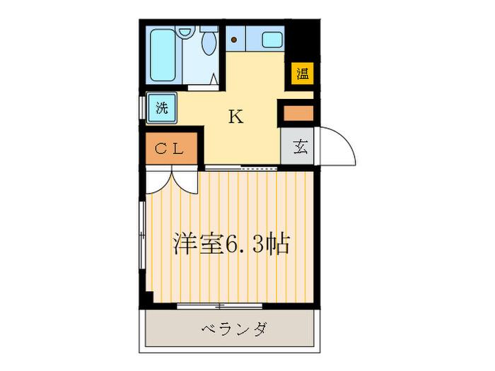 EVERGREEN(1K/2階)の間取り写真