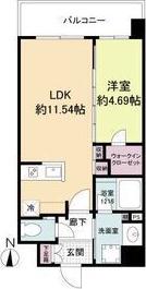 カーサレグラス福島野田(1LDK/4階)の間取り写真