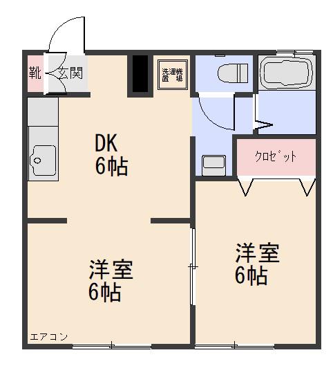 伊勢田ガーデンハイツ(2DK/1階)の間取り写真