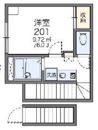 レオパレススペランザ赤坂(1K/2階)の間取り写真