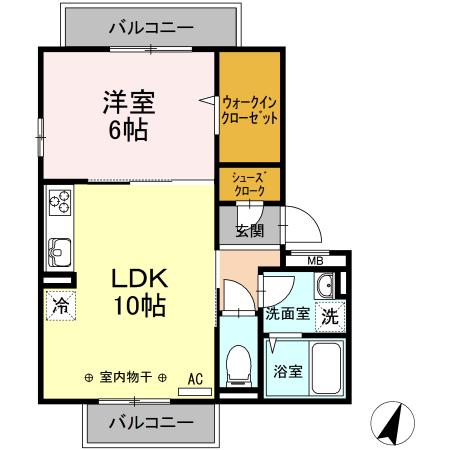 BELL ESPACEII(1LDK/3階)の間取り写真