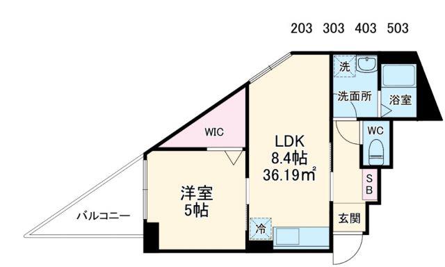 イーストVIEW PALACE(1LDK/4階)の間取り写真