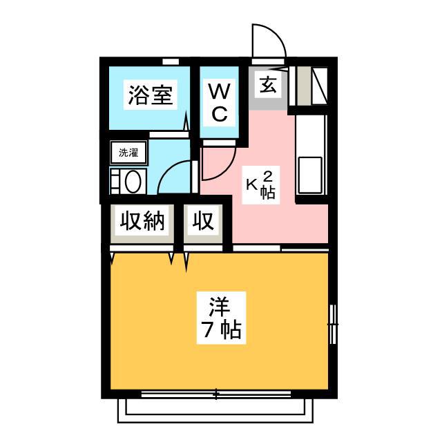 グランシャリオ(1K/2階)の間取り写真