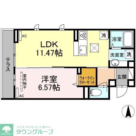エクセリア高島平II(1LDK/1階)の間取り写真