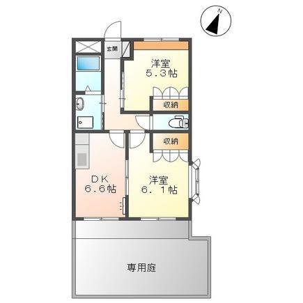ハピネス・I(2DK/1階)の間取り写真