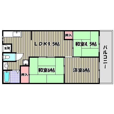 第2ホープハイツ(3LDK/3階)の間取り写真