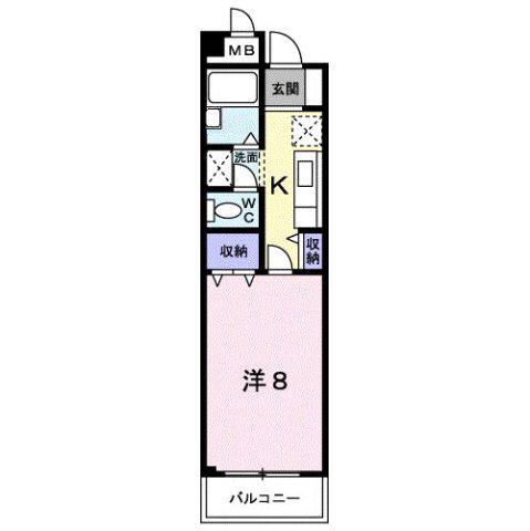 ラムール雅(1K/3階)の間取り写真