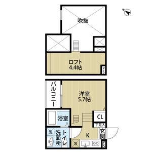 TR NA NG(1K/2階)の間取り写真