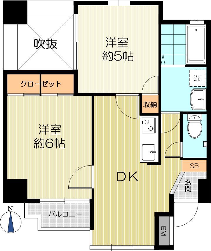 ドミール立山(1DK/3階)の間取り写真