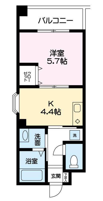 YUTAKA GRACE(1K/5階)の間取り写真