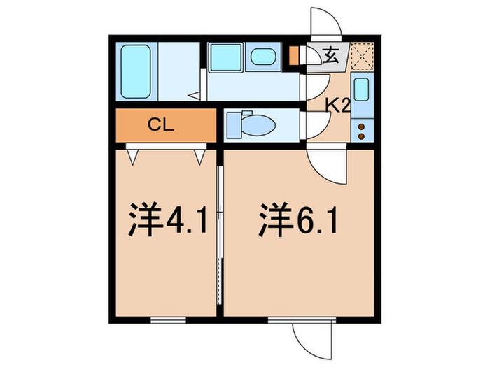 まほろば三田(2K/1階)の間取り写真