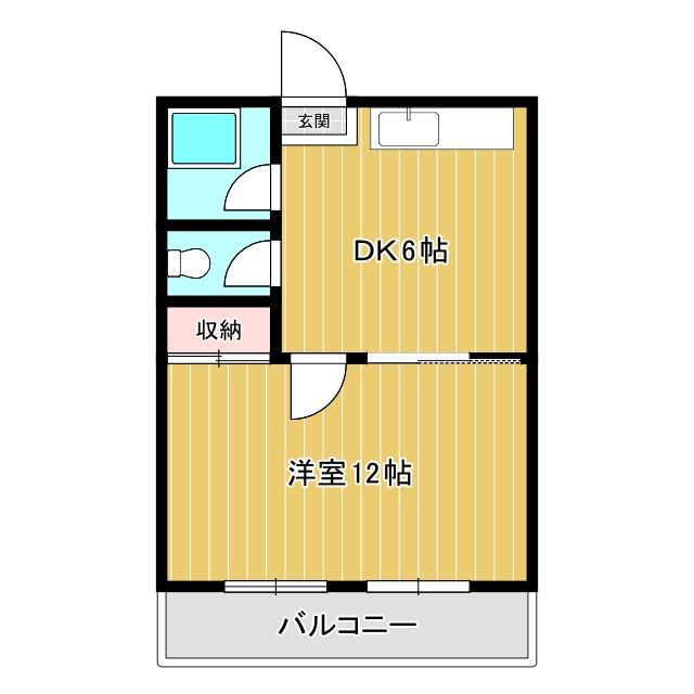 古蔵ビル(1DK/3階)の間取り写真