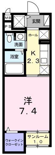 メゾン カレント(1K/1階)の間取り写真