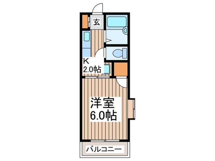 プラザ東林間(1K/1階)の間取り写真