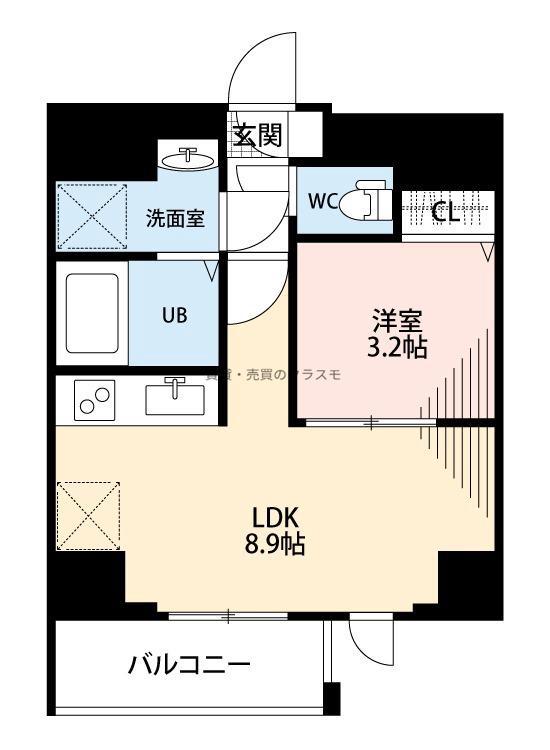 ジーグランデ九条(1LDK/7階)の間取り写真