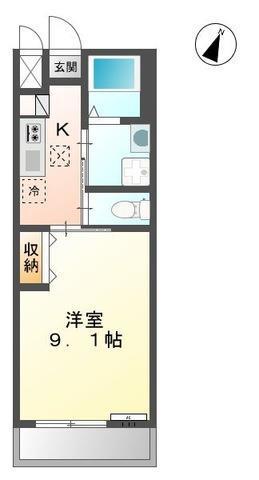 PEARーCOURT7(1K/1階)の間取り写真