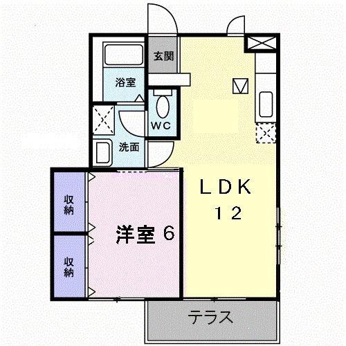 プラネッツあおき1(1LDK/1階)の間取り写真