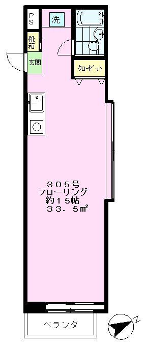 カーサ吉祥寺(ワンルーム/3階)の間取り写真
