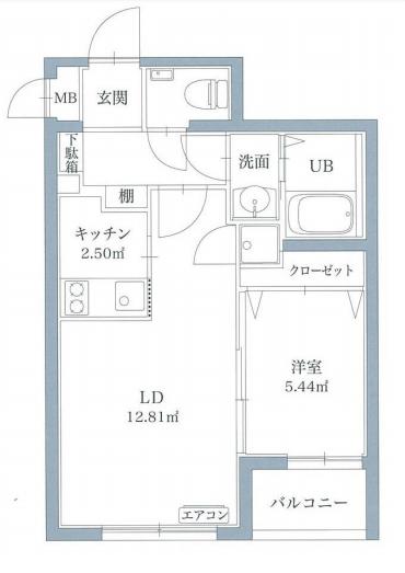 リアンレガーロ博多ステーション(1LDK/3階)の間取り写真
