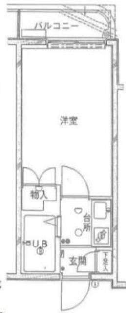 ダイホープラザ千駄木(1K/12階)の間取り写真