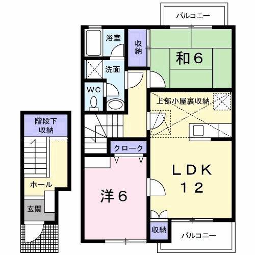 ハーブマンション武中(2LDK/2階)の間取り写真