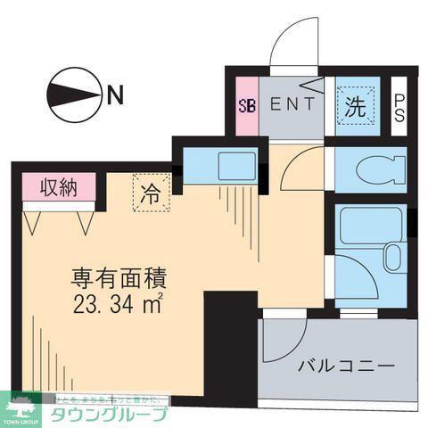 クレッシェント西早稲田(ワンルーム/4階)の間取り写真