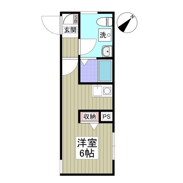 ルナール・オアシス白岡(1K/2階)の間取り写真