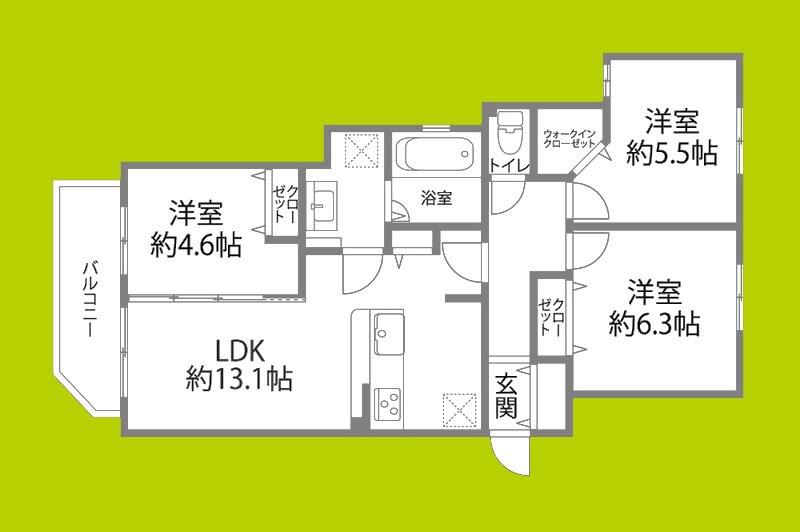 REGLIA今里ノース(3LDK/2階)の間取り写真