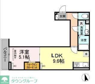 セレスティア高島平(1LDK/2階)の間取り写真