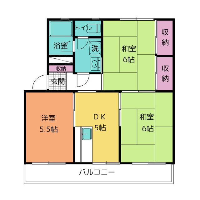 レジデンス淳(3DK/3階)の間取り写真