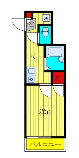 ドリーム キャステル(1K/2階)の間取り写真
