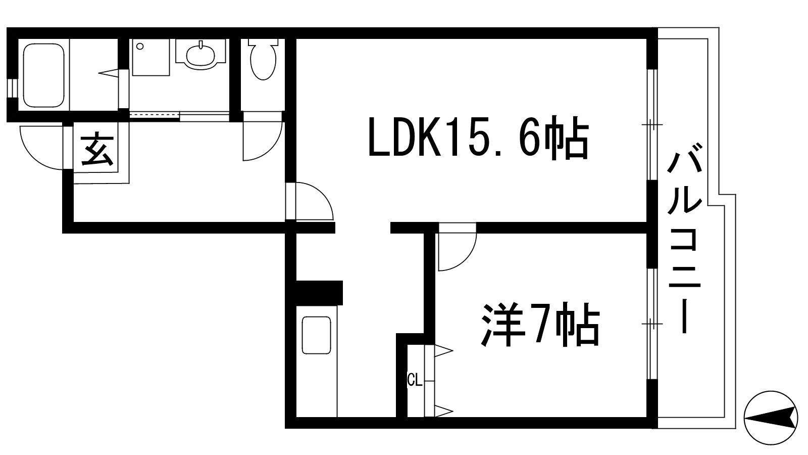 アルビス寺本11号棟(1LDK/3階)の間取り写真