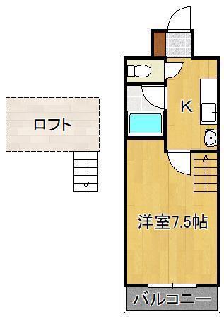 ヒロビルディング(1K/6階)の間取り写真