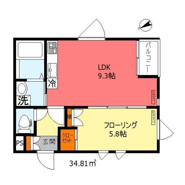 HOUSE3040(1LDK/3階)の間取り写真