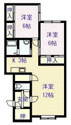 ロイヤルパレスA棟(2LDK/2階)の間取り写真