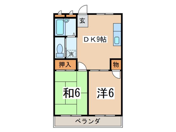 藤進ハイツ(2DK/2階)の間取り写真