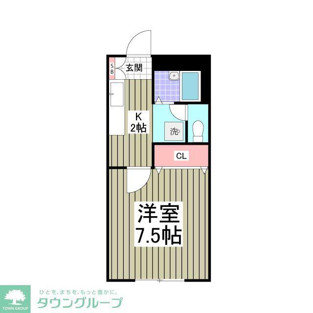コムハウス(1K/1階)の間取り写真