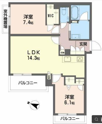 シャーメゾン シエロ(2LDK/2階)の間取り写真