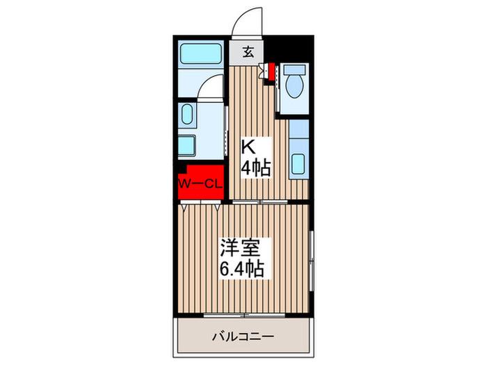 COMODO VITA(1K/6階)の間取り写真