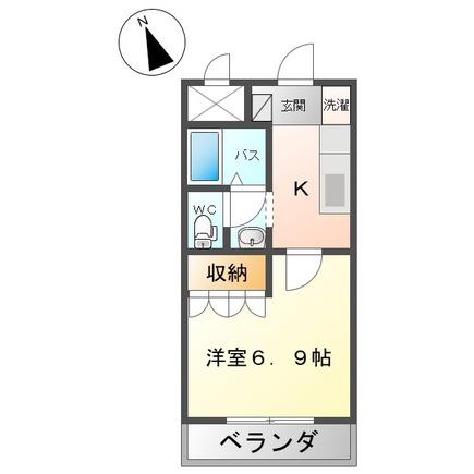 ベルメゾンしらさぎ(1K/2階)の間取り写真