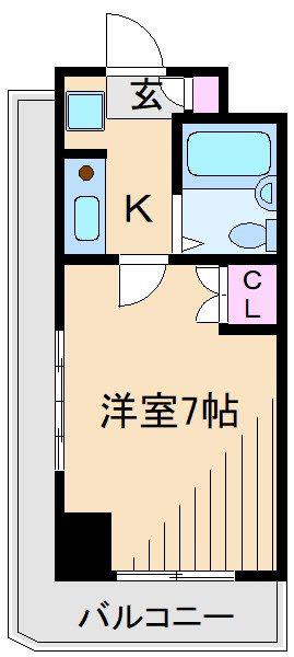 メゾンミール元住吉(1K/9階)の間取り写真