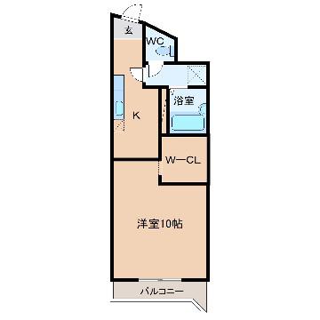 アーバンつつじヶ丘(1K/3階)の間取り写真