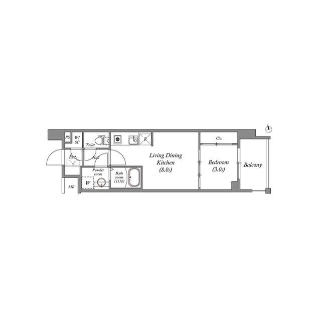 ARTIZA瓦屋町I(1LDK/3階)の間取り写真