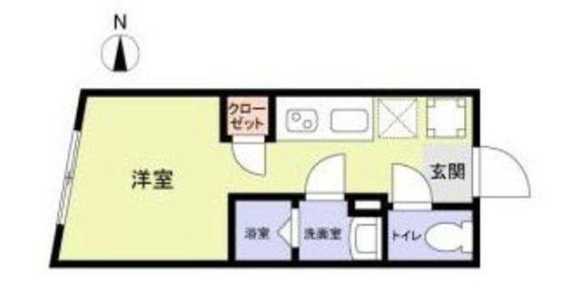 北新宿レーベル(ワンルーム/1階)の間取り写真