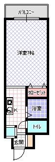 エステート南津の辺(1K/4階)の間取り写真