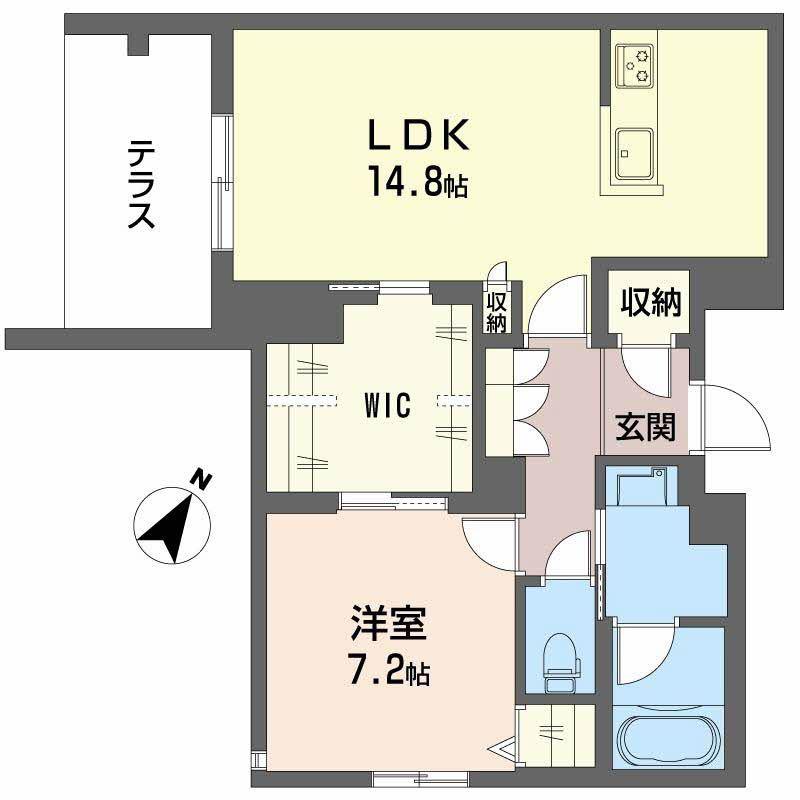エテルノ 和(1LDK/1階)の間取り写真