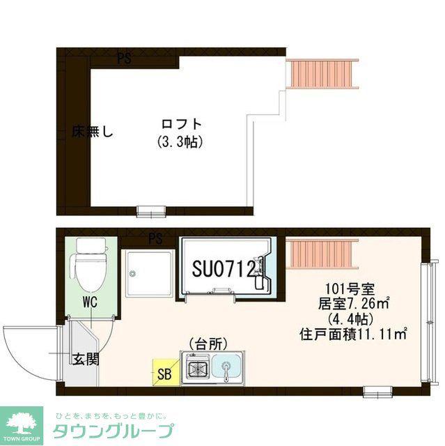 AVAND板橋(ワンルーム/1階)の間取り写真