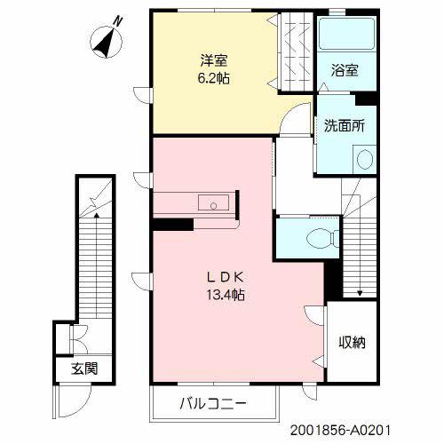 シャーメゾン久原の丘(1LDK/2階)の間取り写真