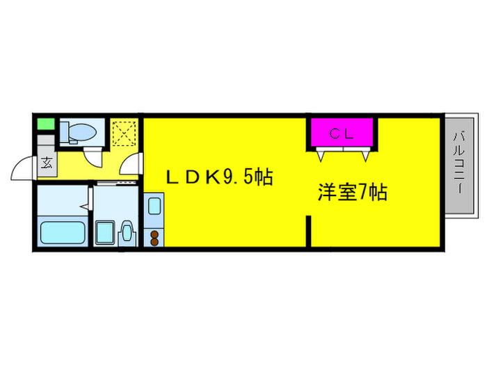 グリフィンドール(1LDK/2階)の間取り写真