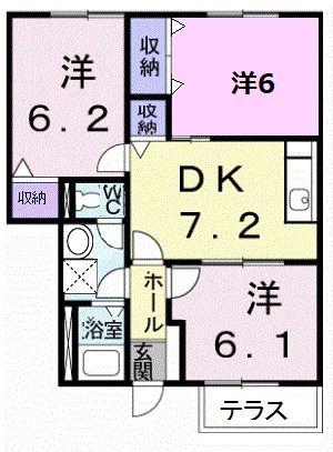 シャト-・リッツ(3DK/1階)の間取り写真